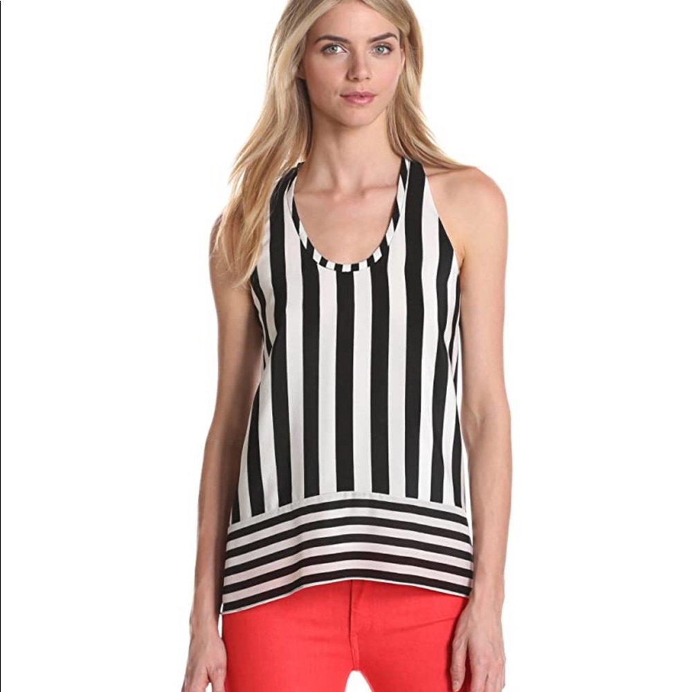 🎯NWOT BCBGMaxAzria Dana Stripe Open Back Halter Top - Picture 2 of 13